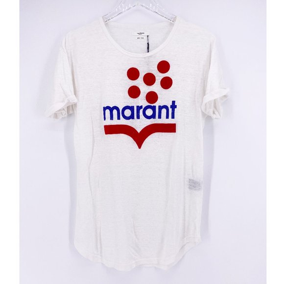 Isabel Marant Tops - ISABEL MARANT ETOILE KOLDIA FLOCKED LINEN TEE
